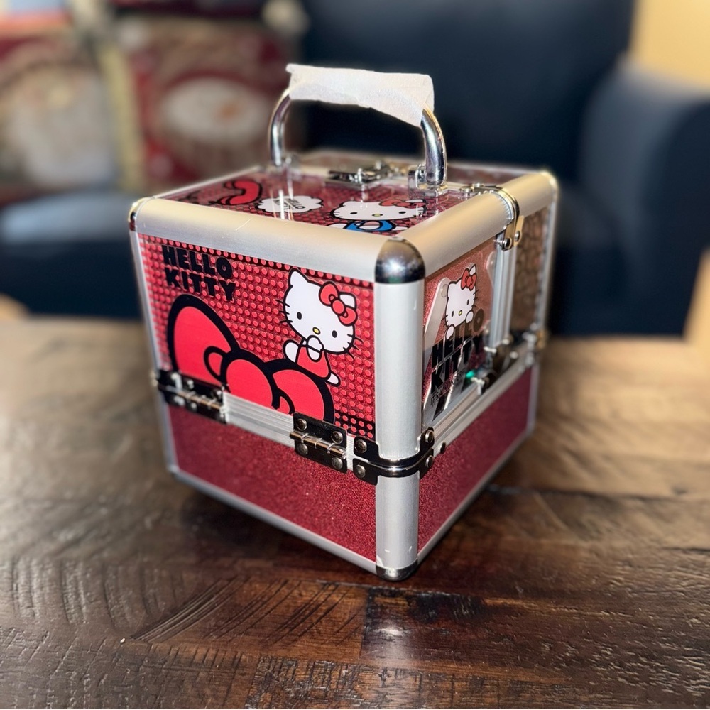 Hello Kitty Sanrio Foldable Makeup Glitter Travel Box Gift For Girls Woman New - Picture 3 of 16
